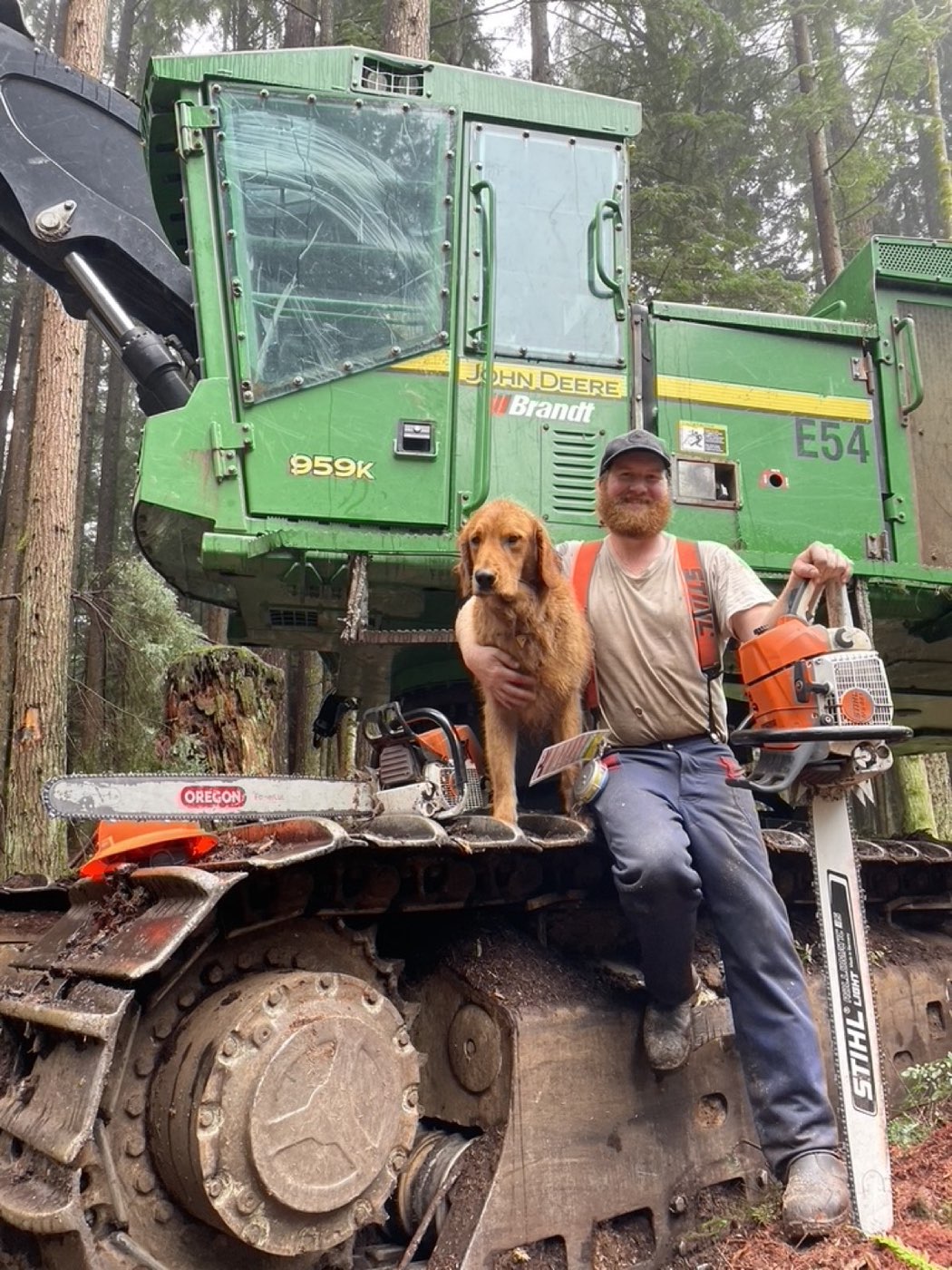 Jagged Mountain excavator on Quadra Island jobsite